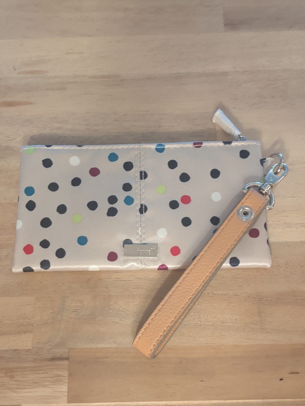 🆕 Thirty One Handbags Jewell Multi Coloured Polka Dot Clutch Bag, Wristlet